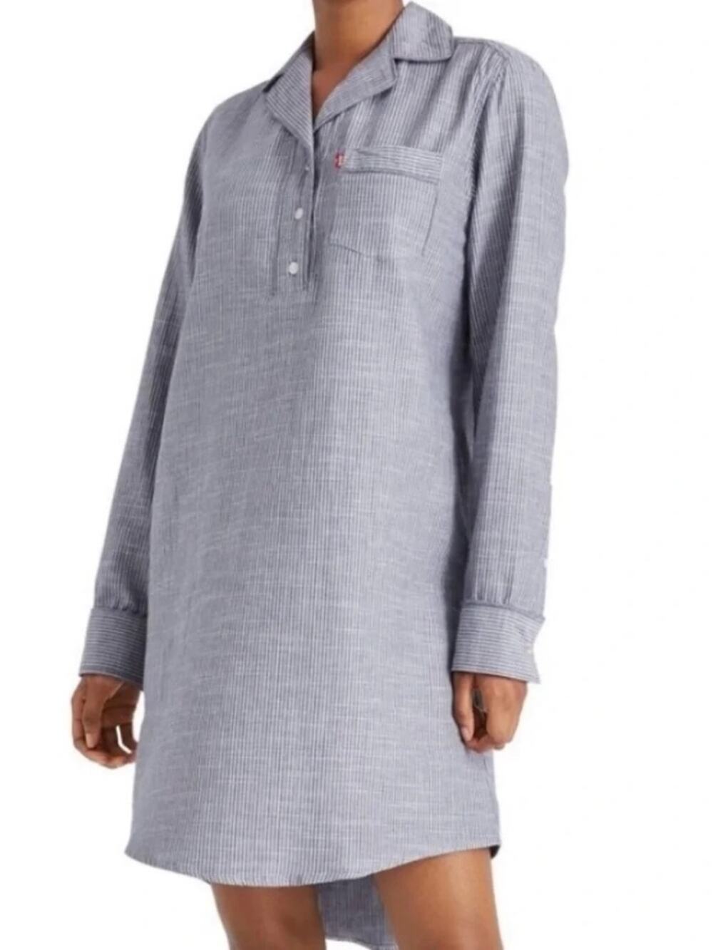 Levi's for Target Striped Nightgown Pockets 100% Cotton Small